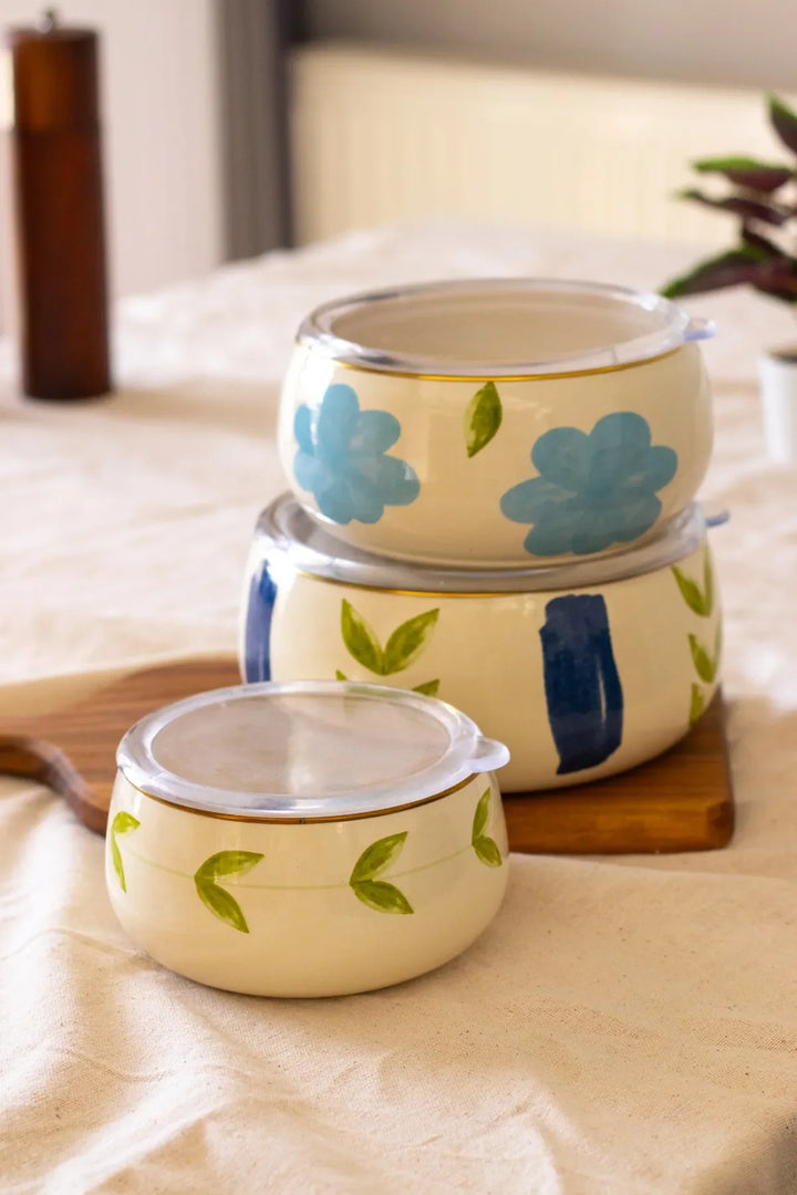 Bloom 3 Pcs Enamel Chubby Storage Container Set