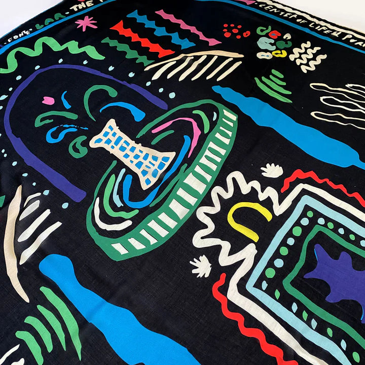 Fountain Black Cashmere Blend Scarf