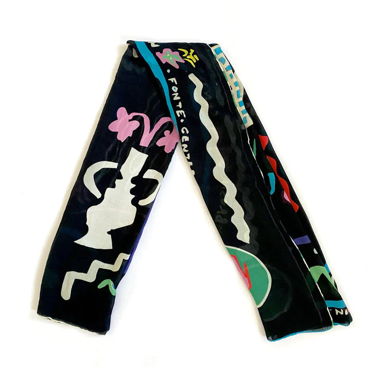 Fountain Black Cashmere Blend Scarf