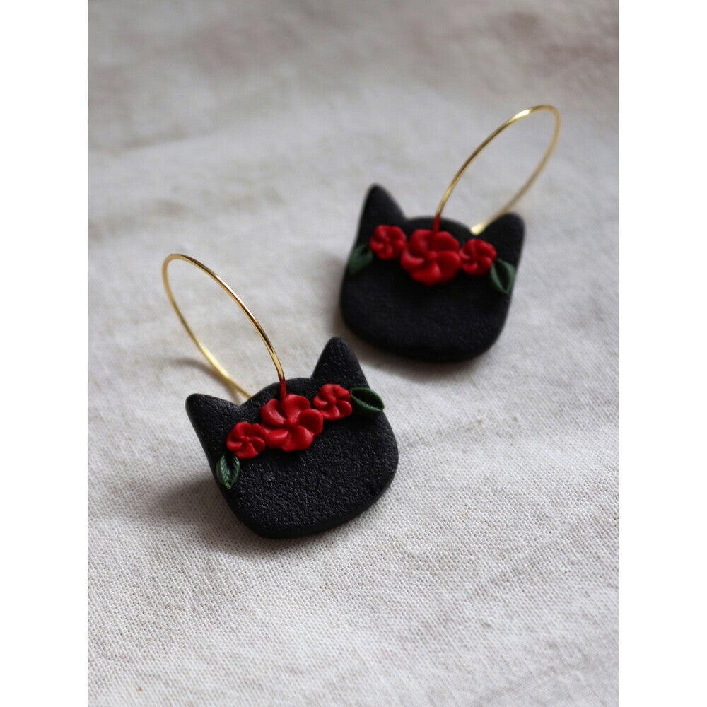 Valentines Cat Earring