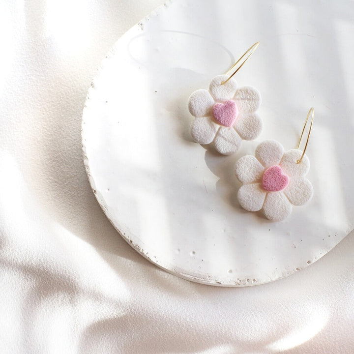 Pink Love Flower Earring
