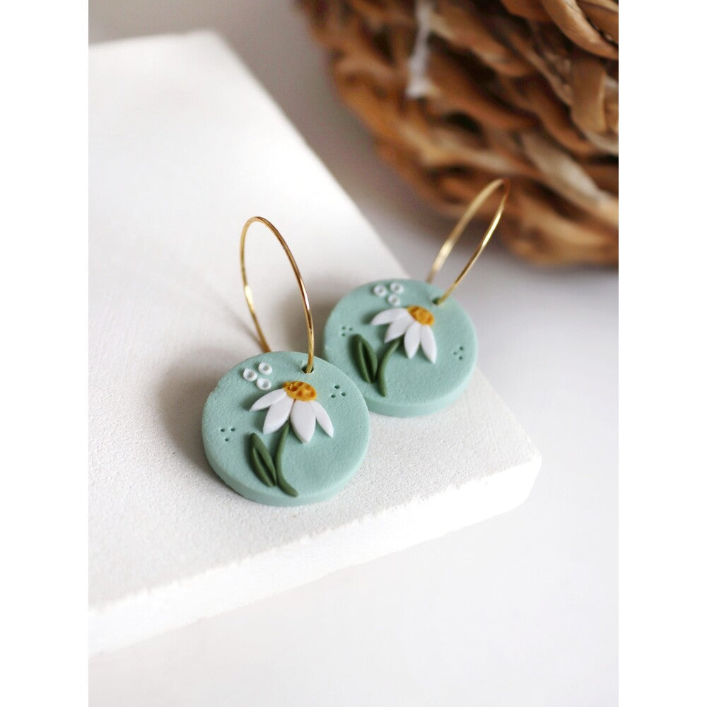 Mini Mint Daisy Earring