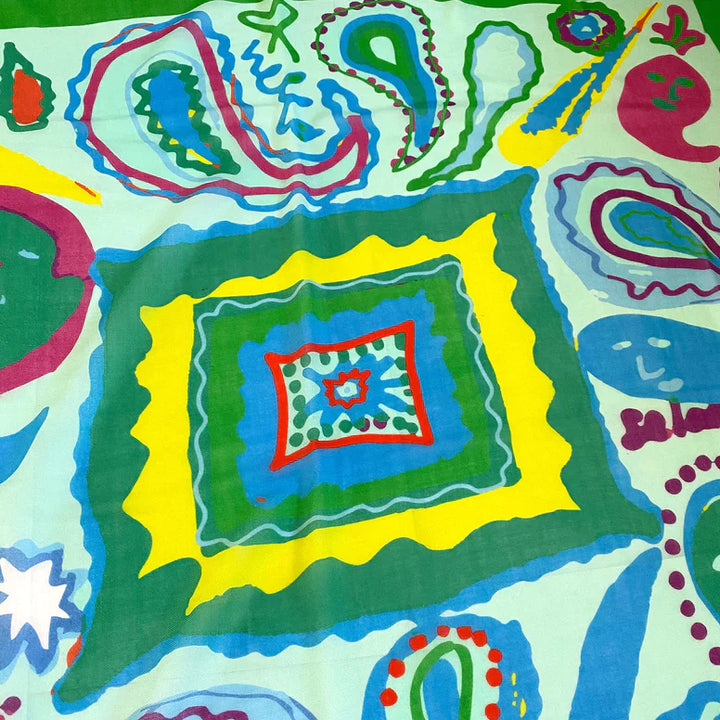 Paisley Blue Wool Scarf