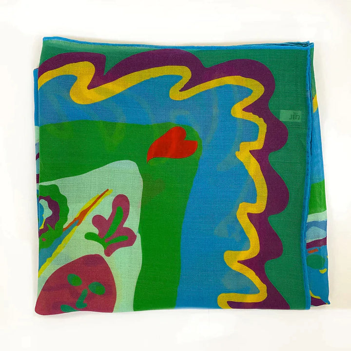 Paisley Blue Wool Scarf