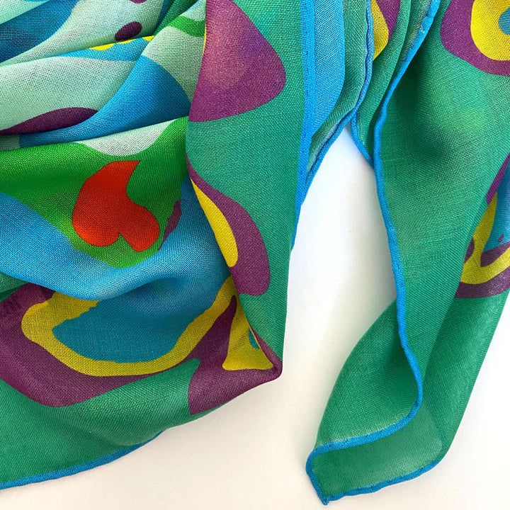 Paisley Blue Wool Scarf