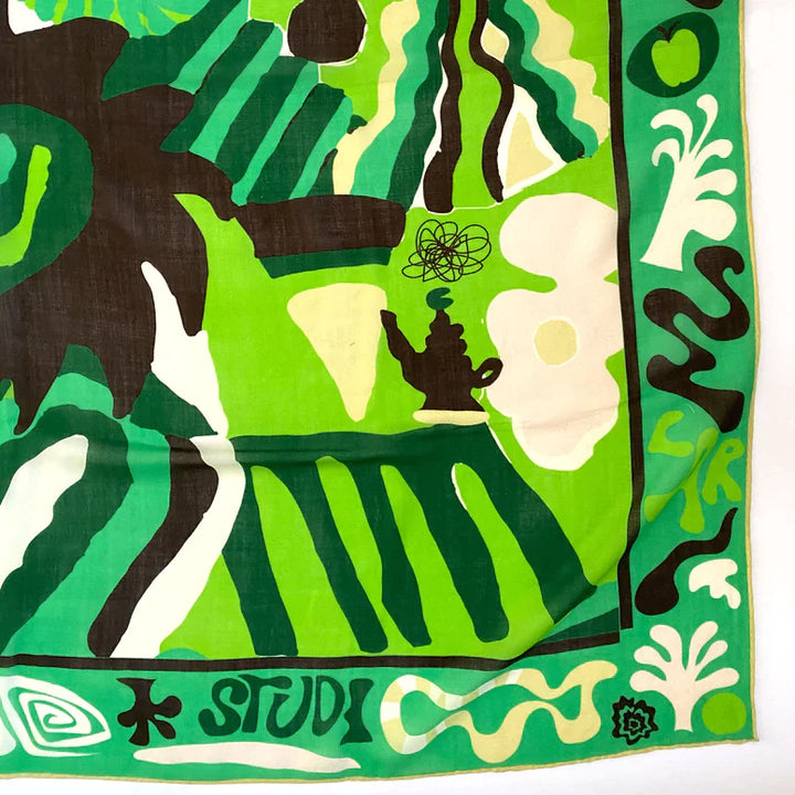 Tempo Green Wool Scarf