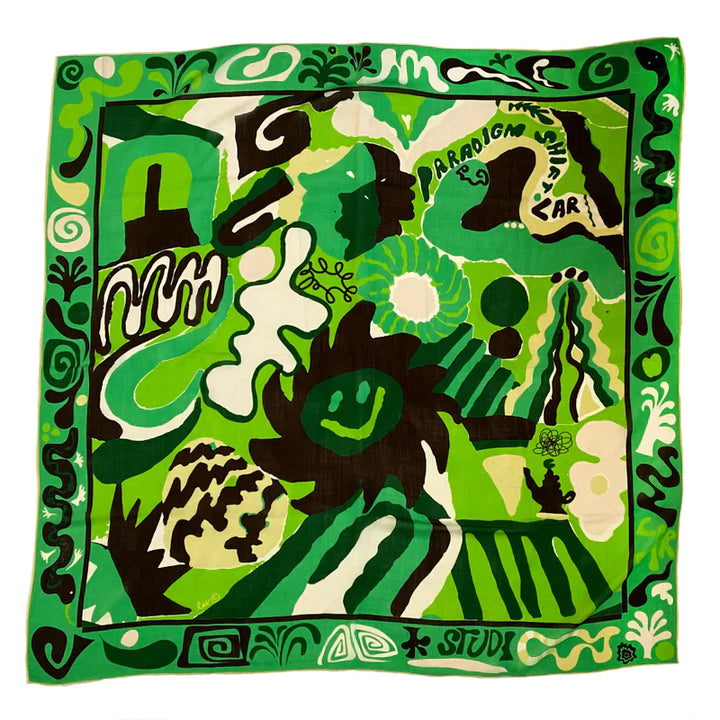 Tempo Green Wool Scarf