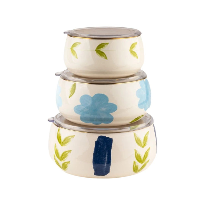 Bloom 3 Pcs Enamel Chubby Storage Container Set