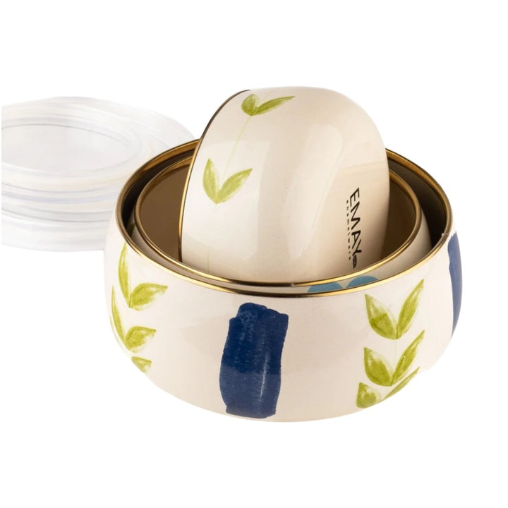 Bloom 3 Pcs Enamel Chubby Storage Container Set