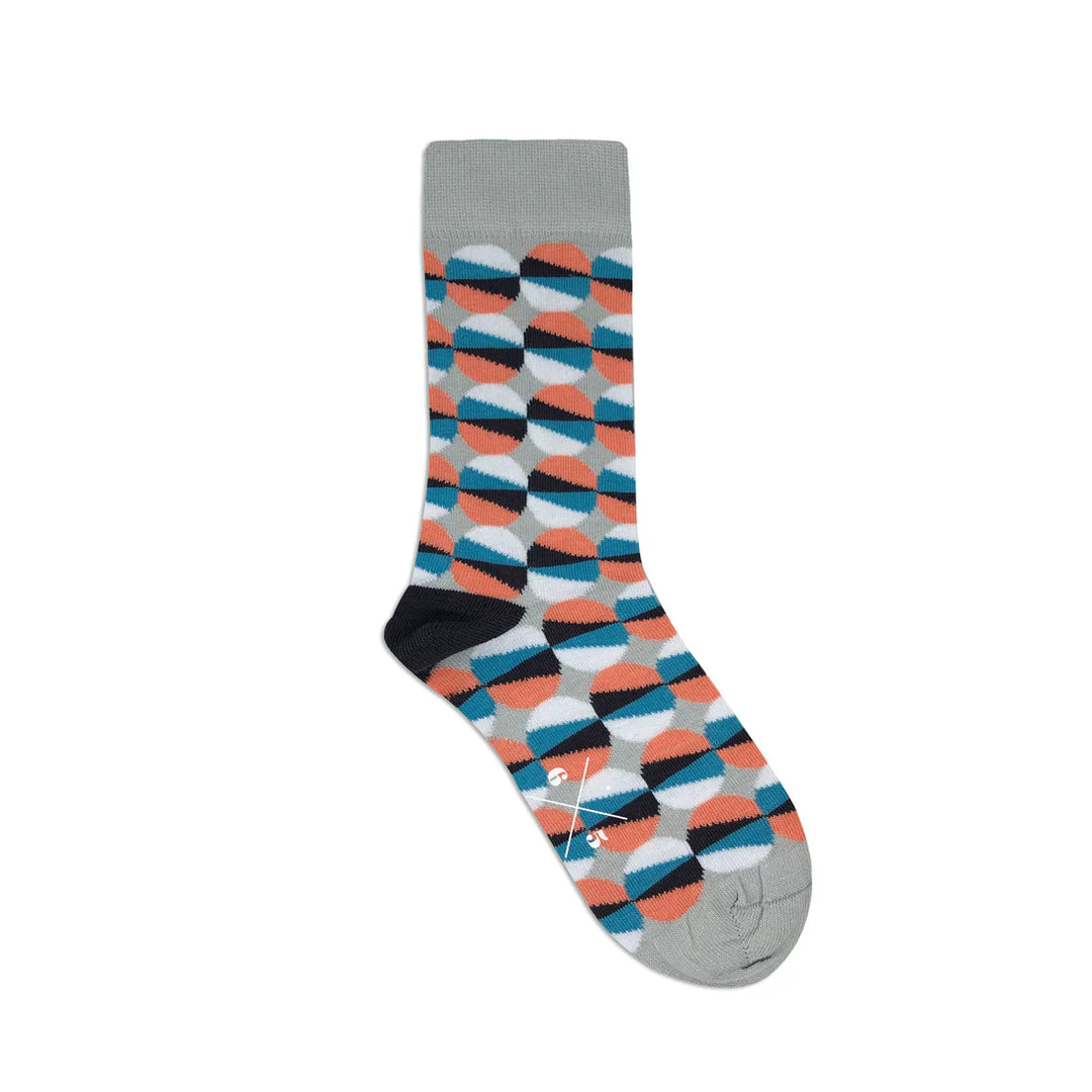 ECLIPSE FLAMINGO PINK Pink Turquoise Gray Patterned Unisex Socks