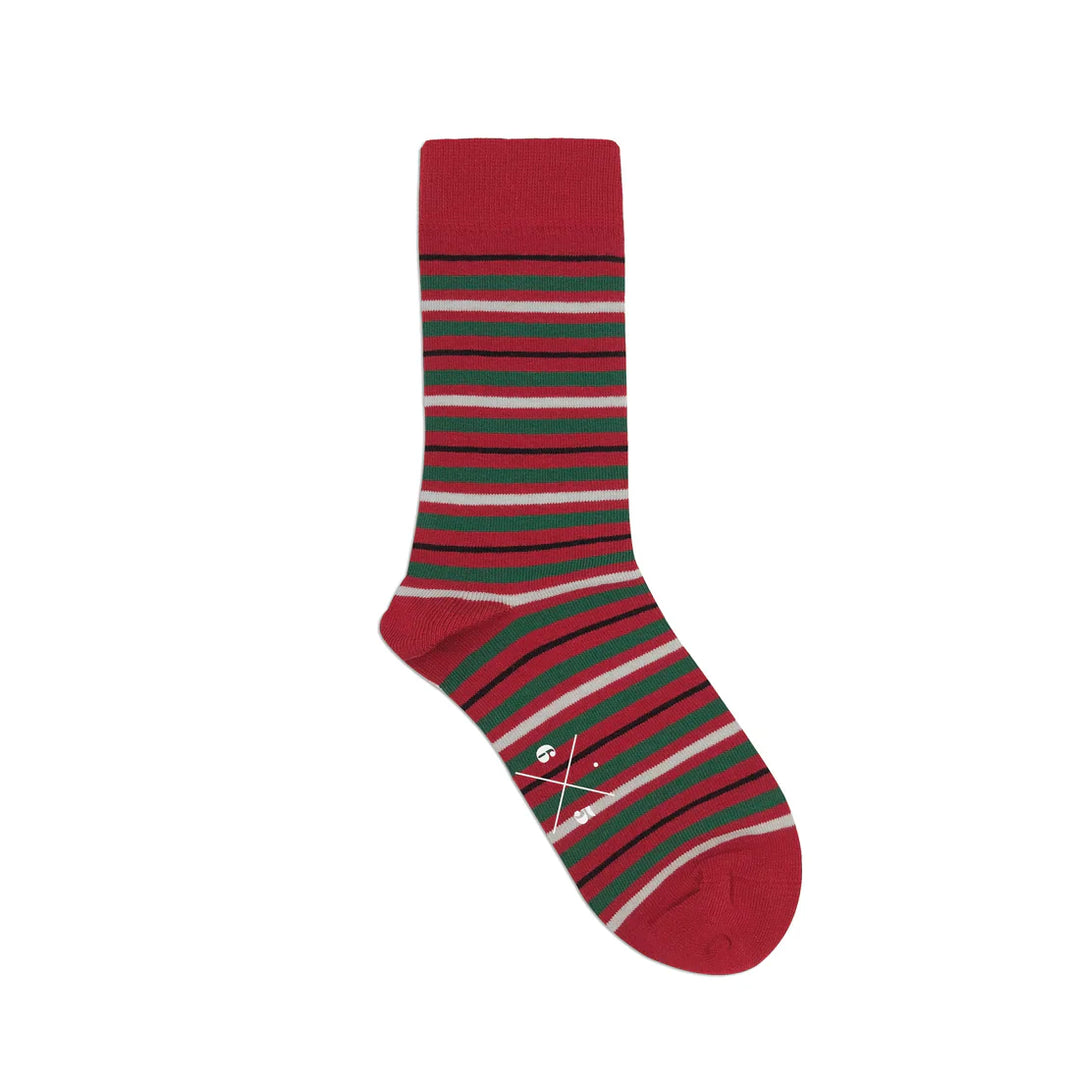 STRIPES XMAS Green Red Christmas Patterned Unisex Socks
