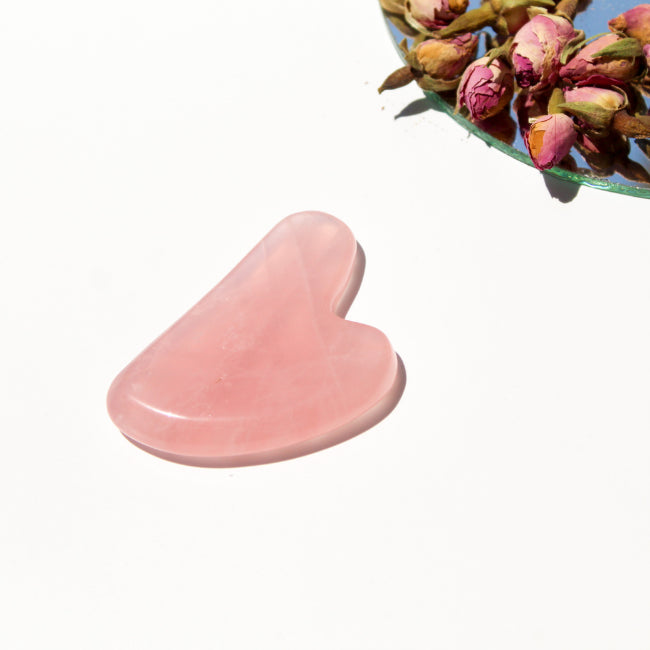 Rose Quartz Heart Gua Sha