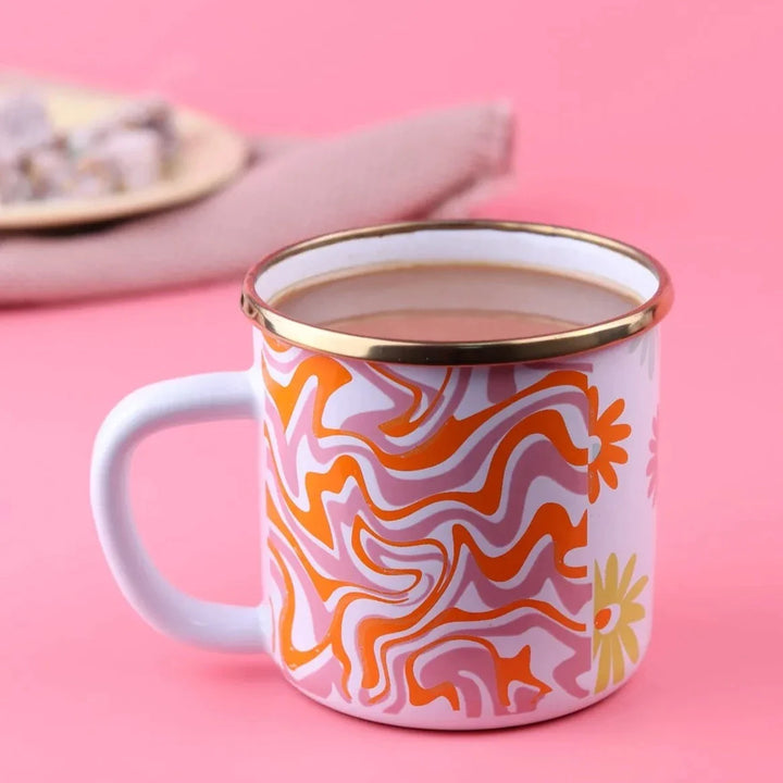 Retro Hippie Enamel Mug