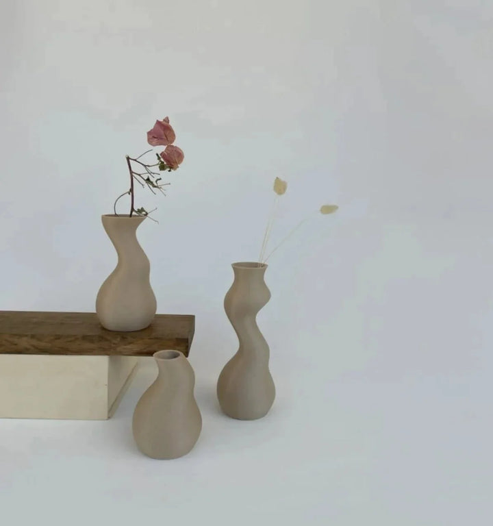 Wooden Nong Set of 3 Vase 3d Nature Friendly