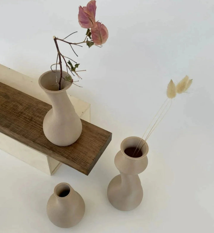Wooden Nong Set of 3 Vase 3d Nature Friendly