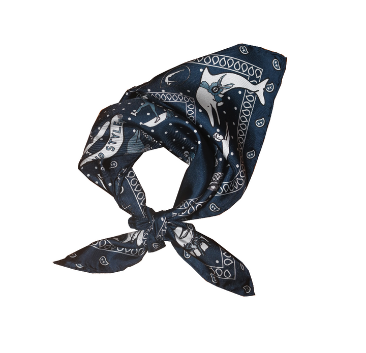 Sea Beauty Dark Blue Bandana
