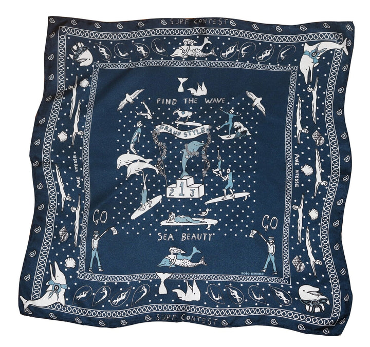 Sea Beauty Dark Blue Bandana