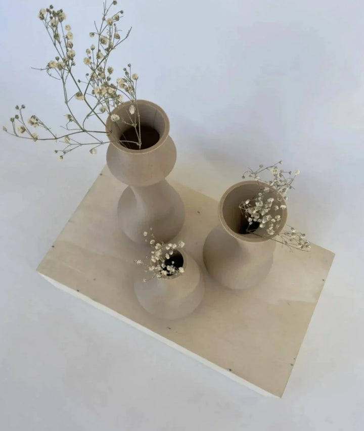 Wooden Nong Set of 3 Vase 3d Nature Friendly