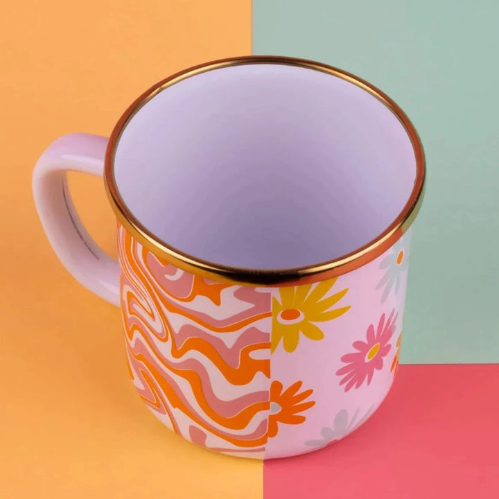 Retro Hippie Enamel Mug