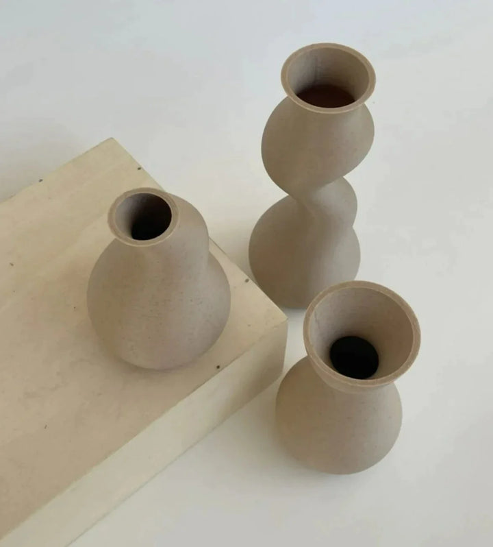 Wooden Nong Set of 3 Vase 3d Nature Friendly