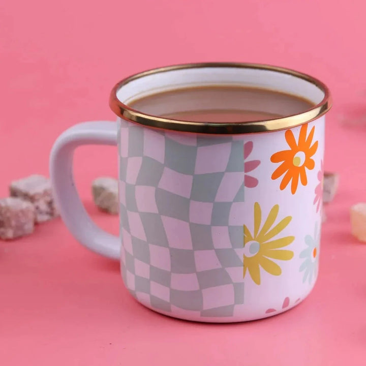 Retro Hippie Enamel Mug