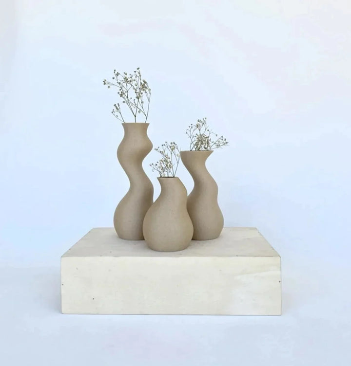 Wooden Nong Set of 3 Vase 3d Nature Friendly