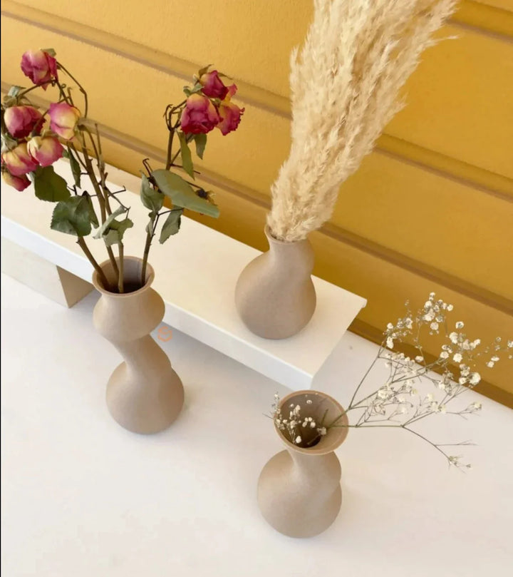Wooden Nong Set of 3 Vase 3d Nature Friendly