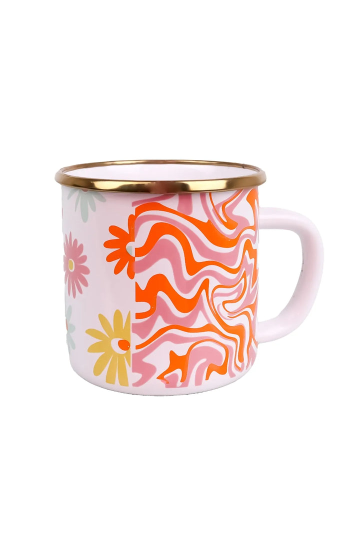 Retro Hippie Enamel Mug