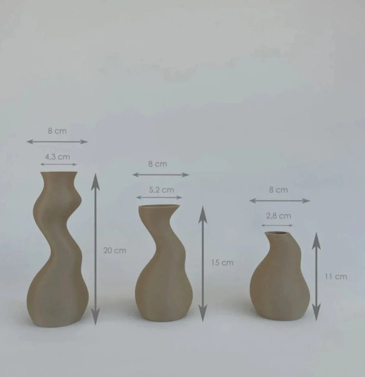 Wooden Nong Set of 3 Vase 3d Nature Friendly