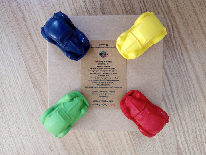 4 Piece Car Figured Wax Pastel Set