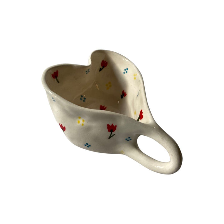 Flower Patterned Heart Cup