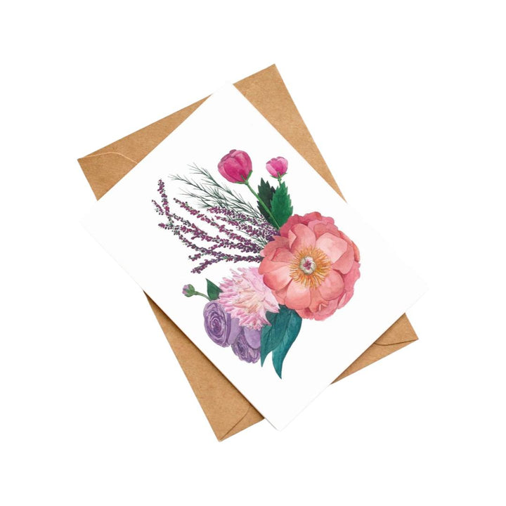 Watercolor Art Postcard Flowers to Ourselves