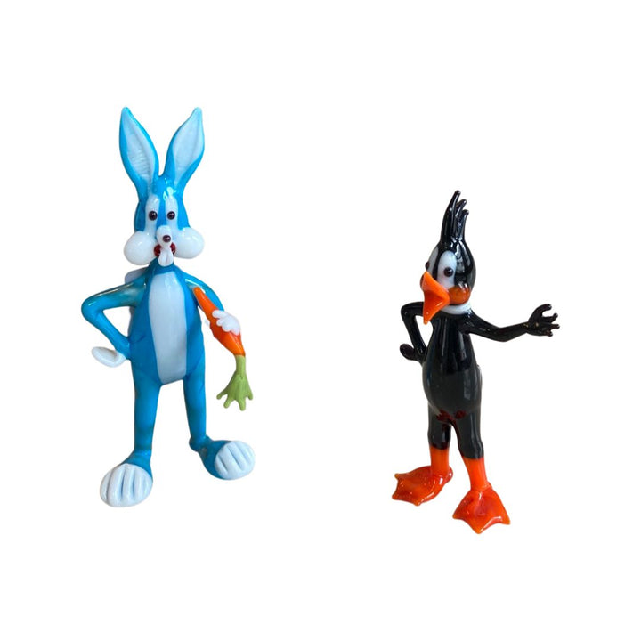 Bugs Bunny & Daffy Duck Glass Trinket Set of 2