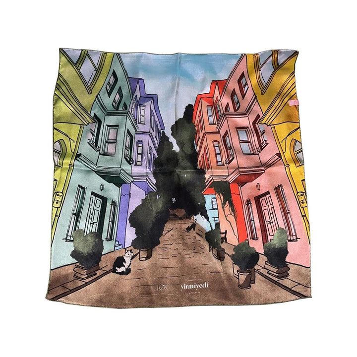 Kuzguncuk Houses Silk Scarf