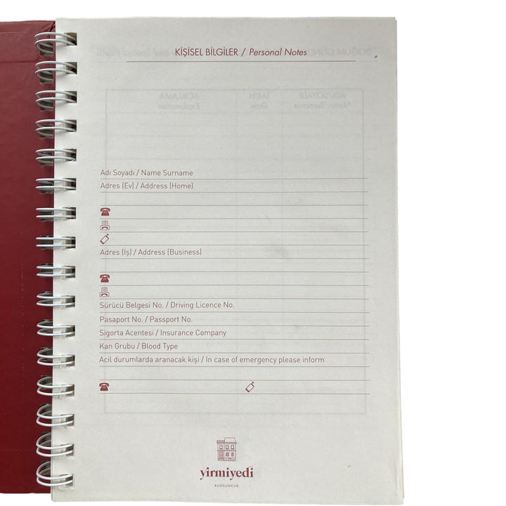 Yirmiyedi Kuzguncuk Spiral Agenda