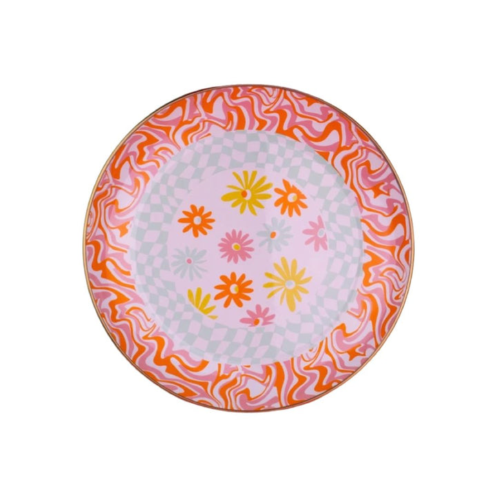 Retro Hippie Enamel Plate