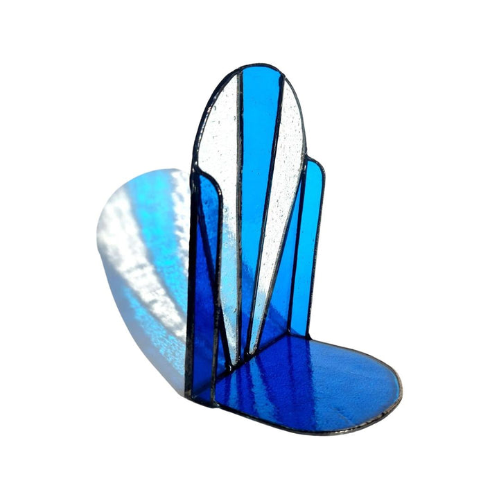 Fan Stained Glass Dark Blue