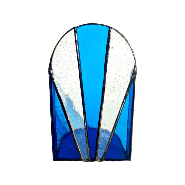 Fan Stained Glass Dark Blue