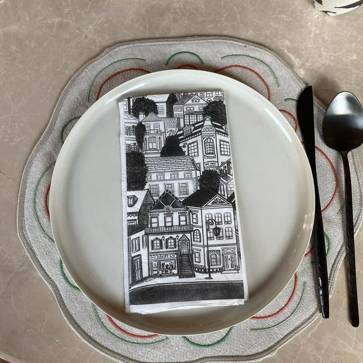 Houses - 40x40 Patterned Napkin