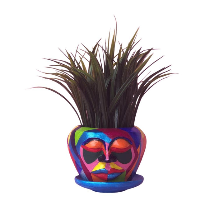 Sleepy Rainbow Head Pot