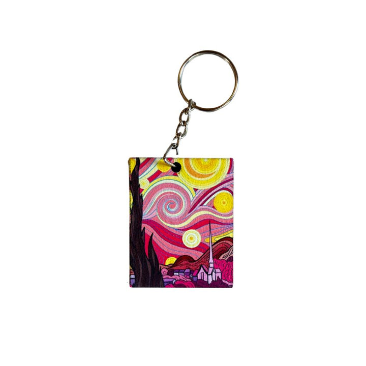 The Starry Night Pink Keychains