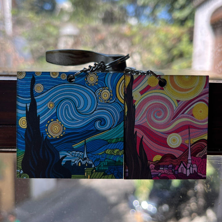 The Starry Night Pink Keychains