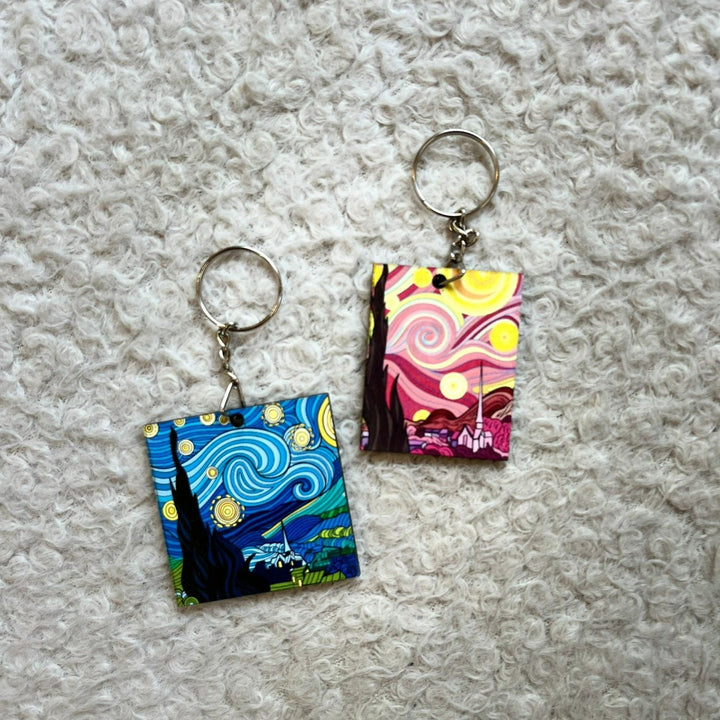 The Starry Night Blue Keychains