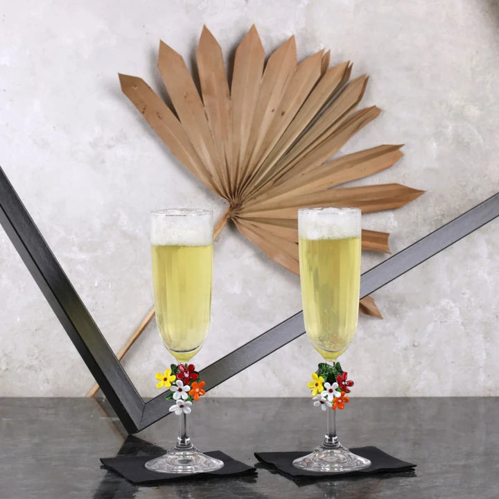 Floral Champagne Glass