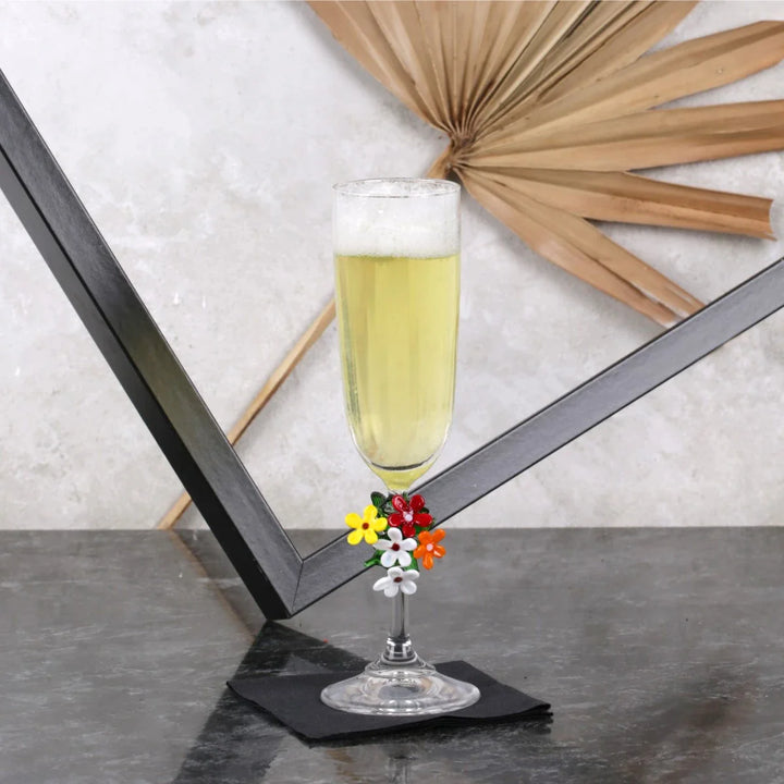 Floral Champagne Glass