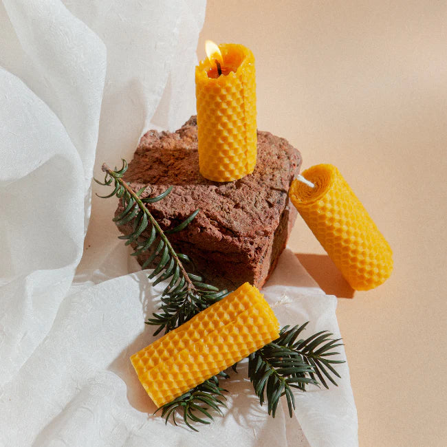 Small Size 3pcs Natural Beeswax Candles