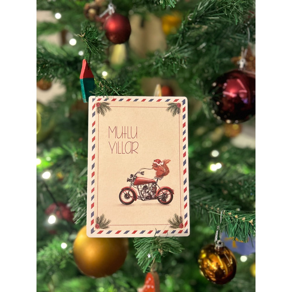 Biker Squirrel Postcard