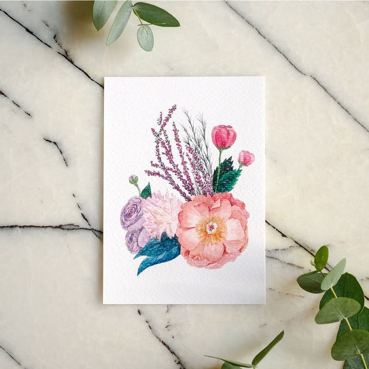 Watercolor Art Postcard Flowers to Ourselves