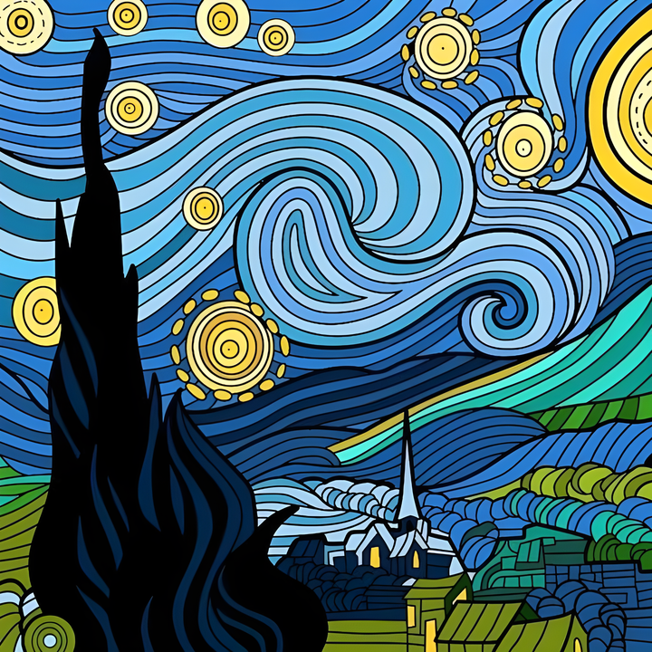 The Starry Night Blue Keychains