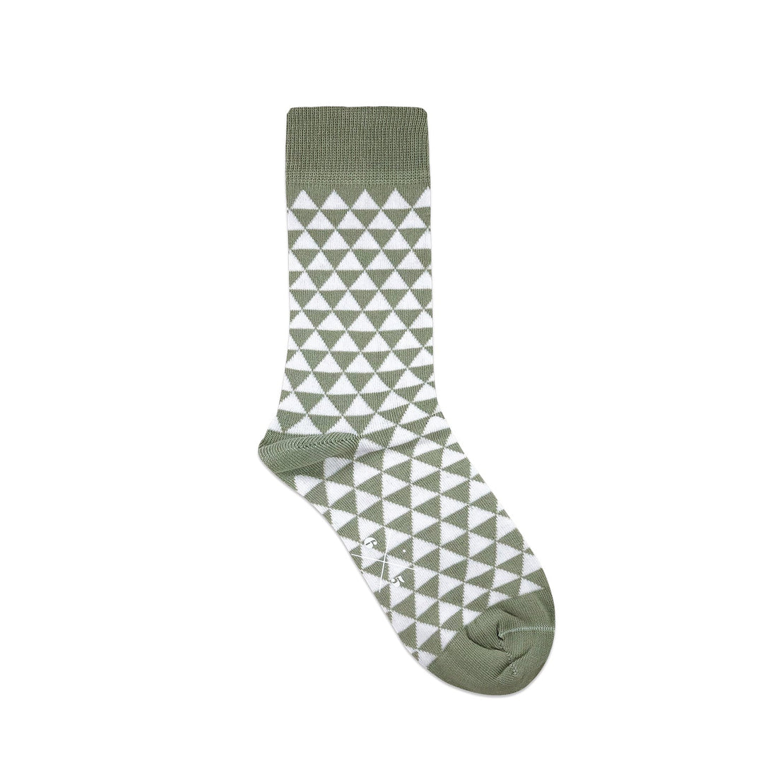 Triangles Fog Green Socks